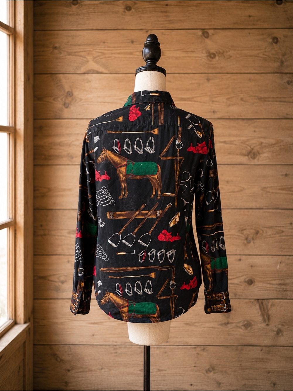 Vintage Ralph Lauren Equestrian Horse Blouse Shirt - Picture 3 of 4